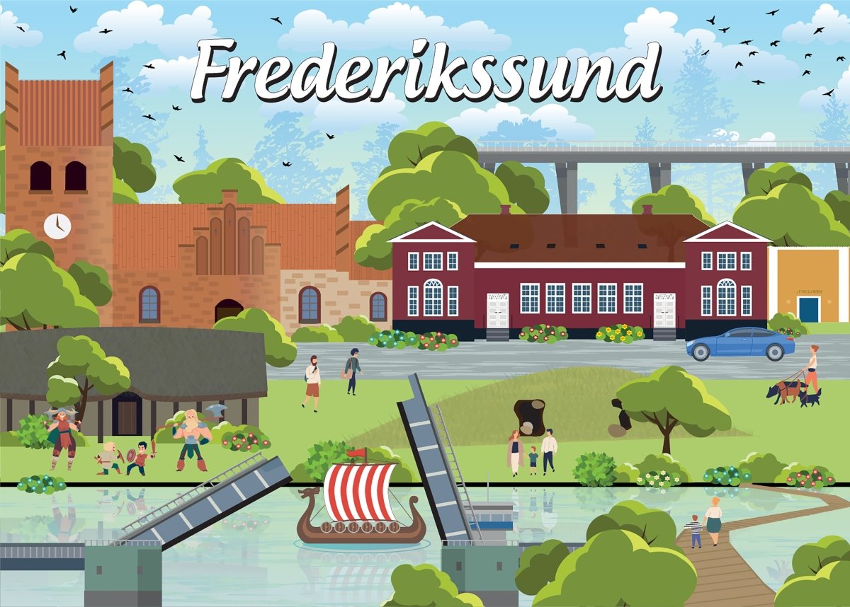 Danske byer: Frederikssund, 1000 brikker - Nordisk Spil