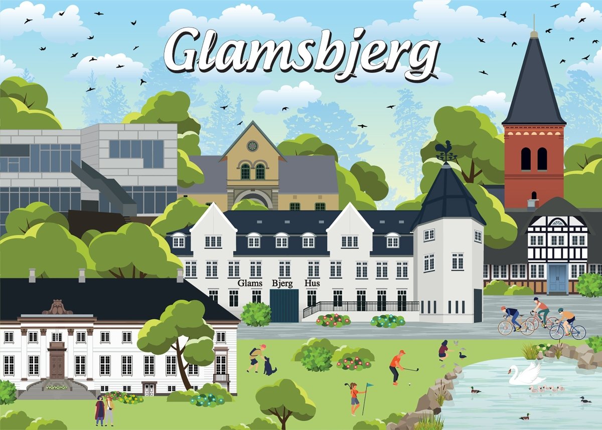 Danske byer: Glamsbjerg, 1000 brikker - Nordisk Spil