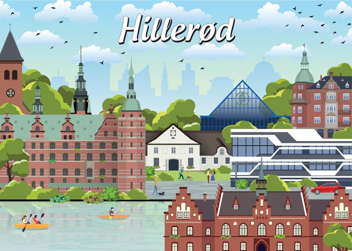 Danske byer: Hillerød, 1000 brikker - Nordisk Spil