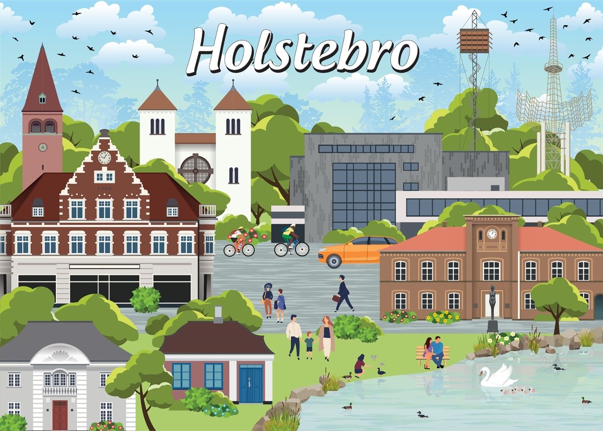 Danske byer: Holstebro, 1000 brikker - Nordisk Spil