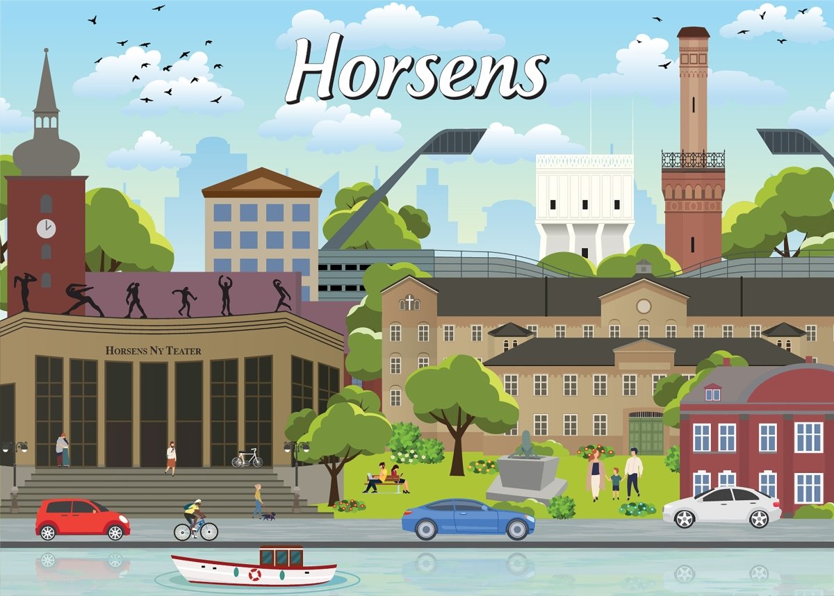 Danske byer: Horsens, 1000 brikker - Nordisk Spil