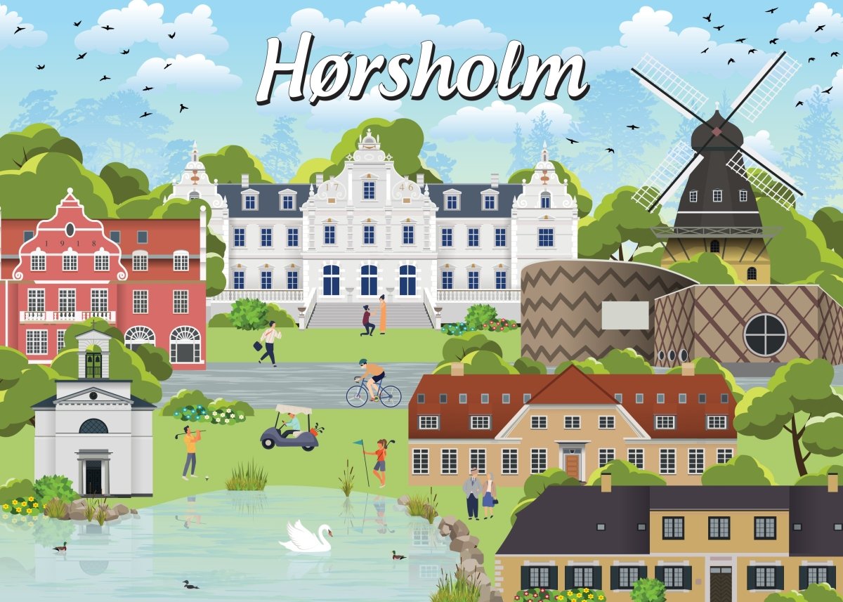 Danske byer: Hørsholm, 1000 brikker - Nordisk Spil