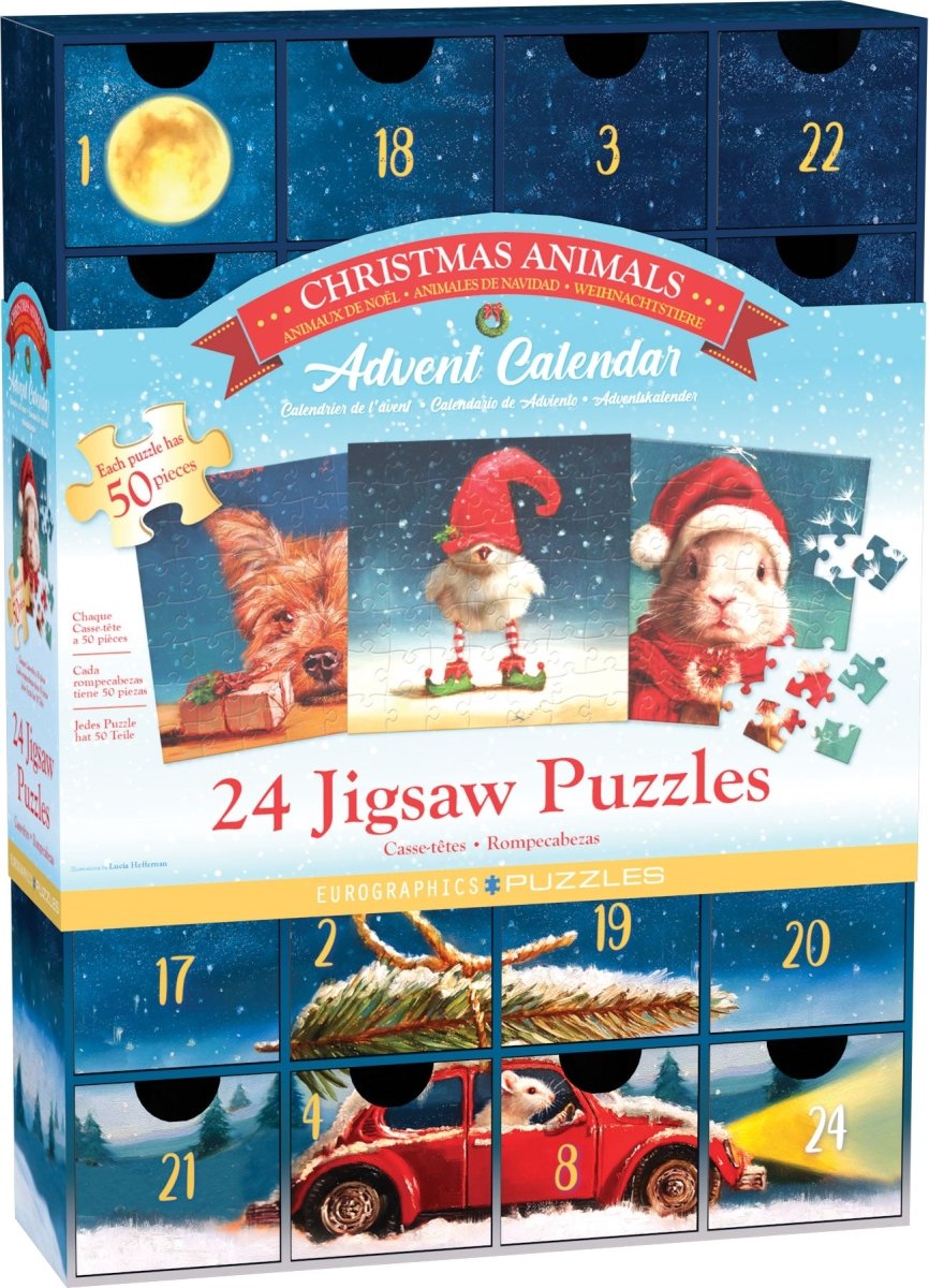 Julekalender - Julens dyr - (24 x 50 brikker) - Nordisk Spil