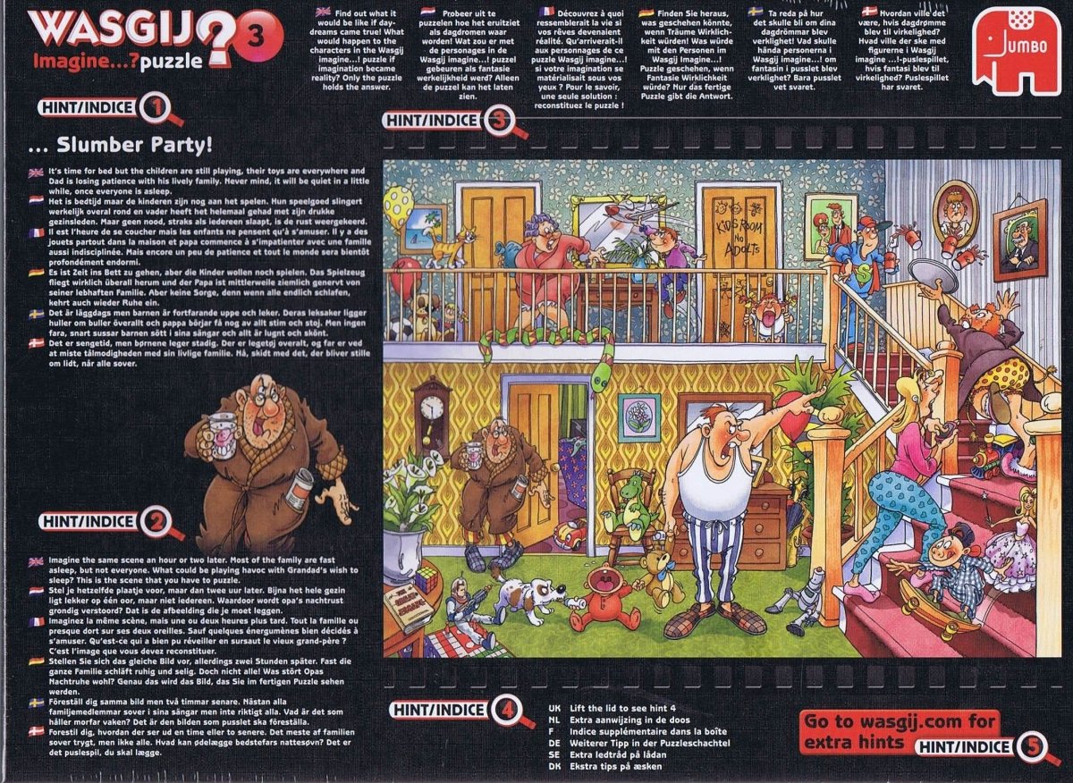 Imagine Wasgij? 3, Slumber Party - 1000 brikker - Nordisk Spil