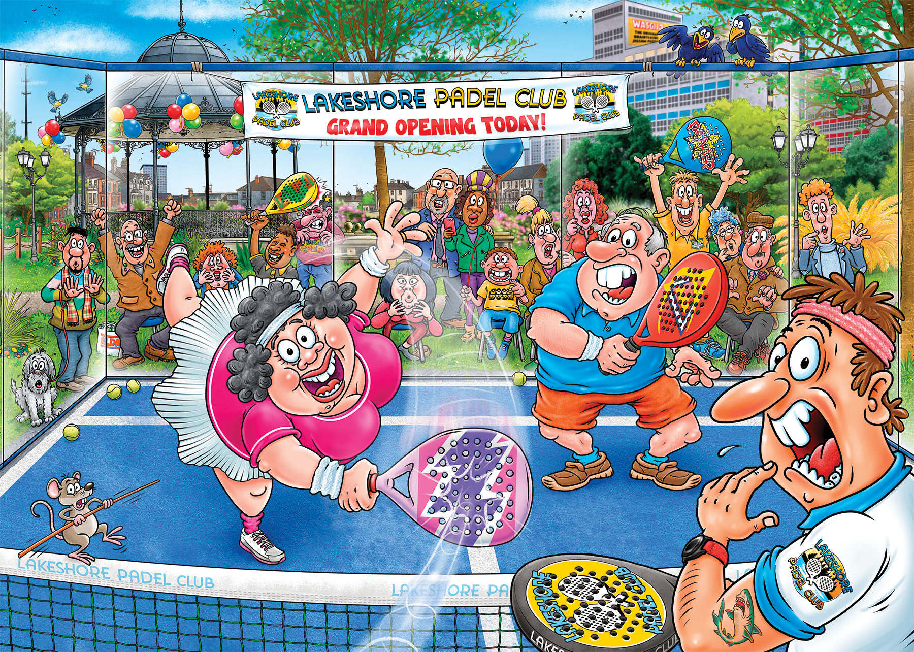 Wasgij: Original 49 - Kaos på padelbanen - 1000 brikker