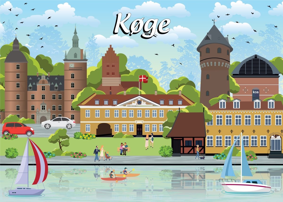 Danske byer: Køge , 1000 brikker - Nordisk Spil