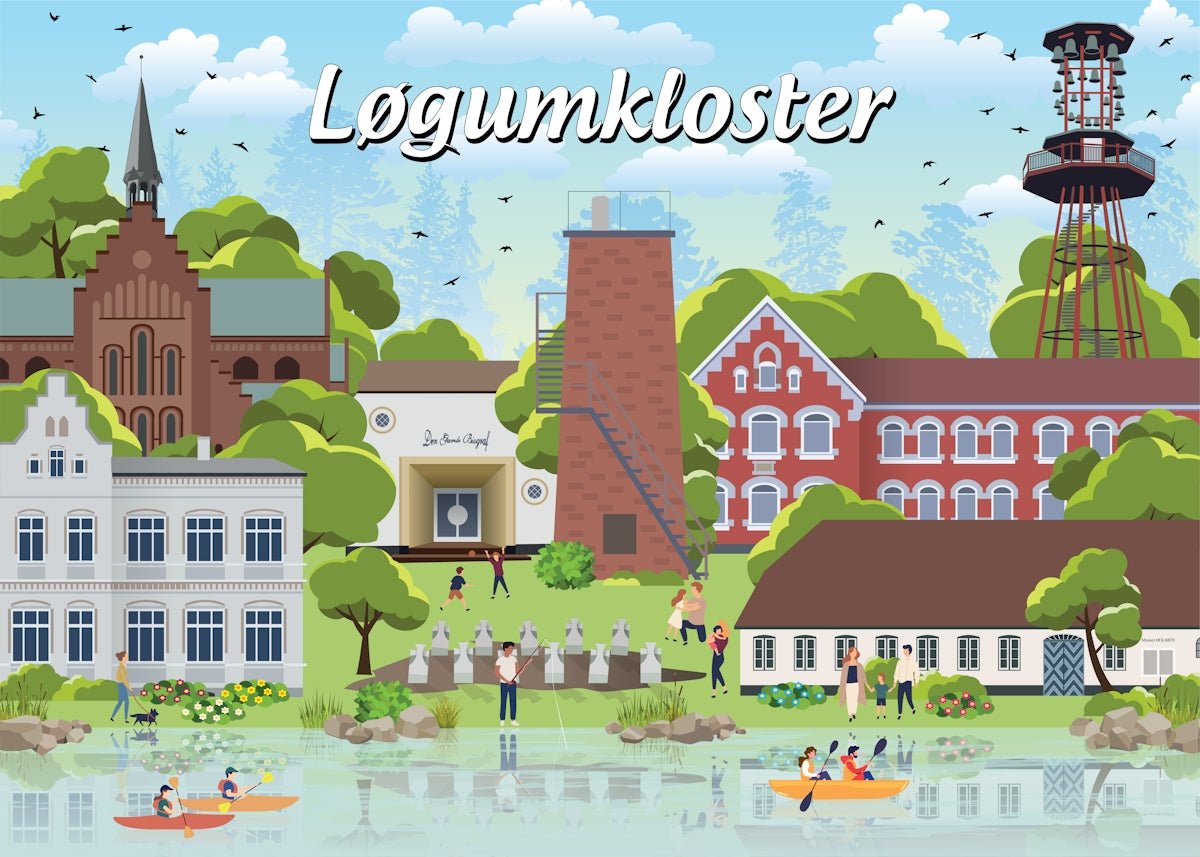 Danske byer: Løgumkloster, 1000 brikker - Nordisk Spil