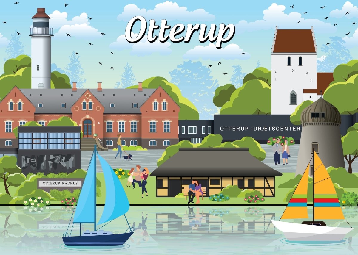 Danske byer: Otterup, 1000 brikker - Nordisk Spil