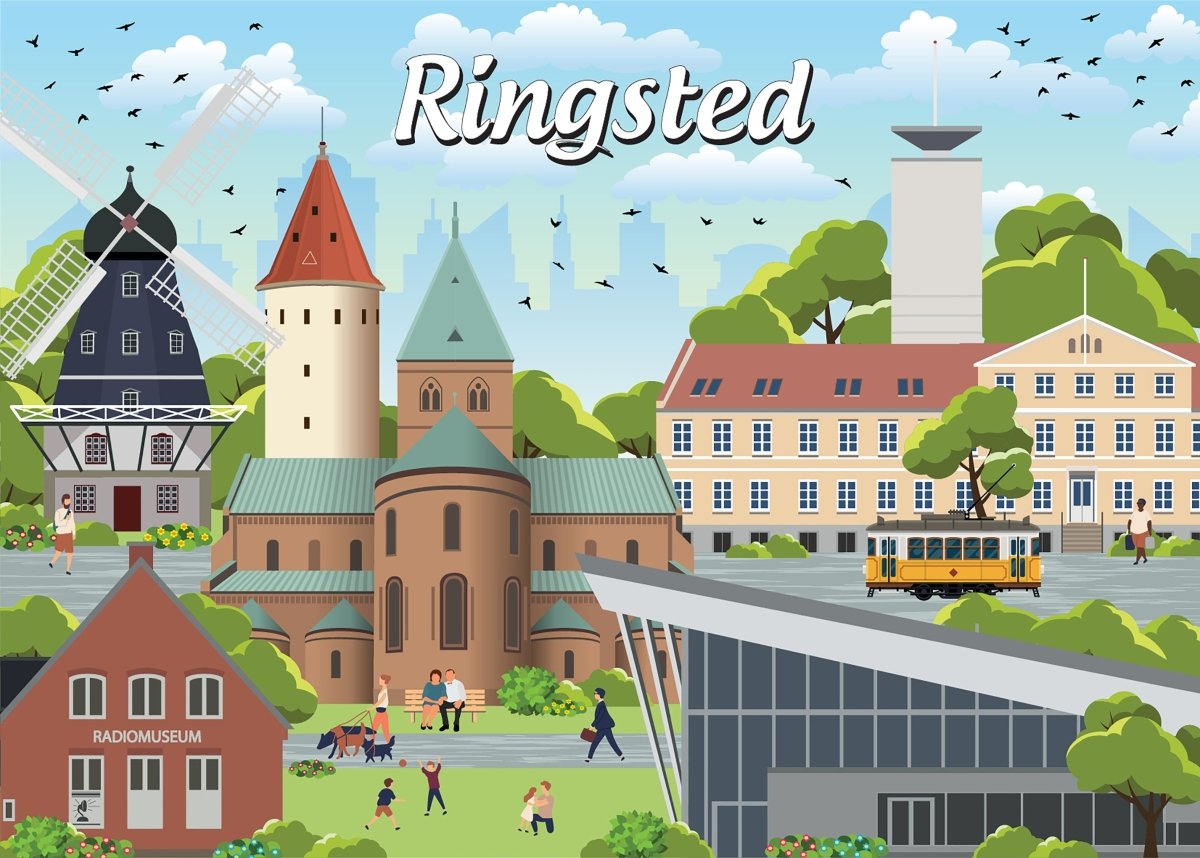 Danske byer: Ringsted, 1000 brikker - Nordisk Spil