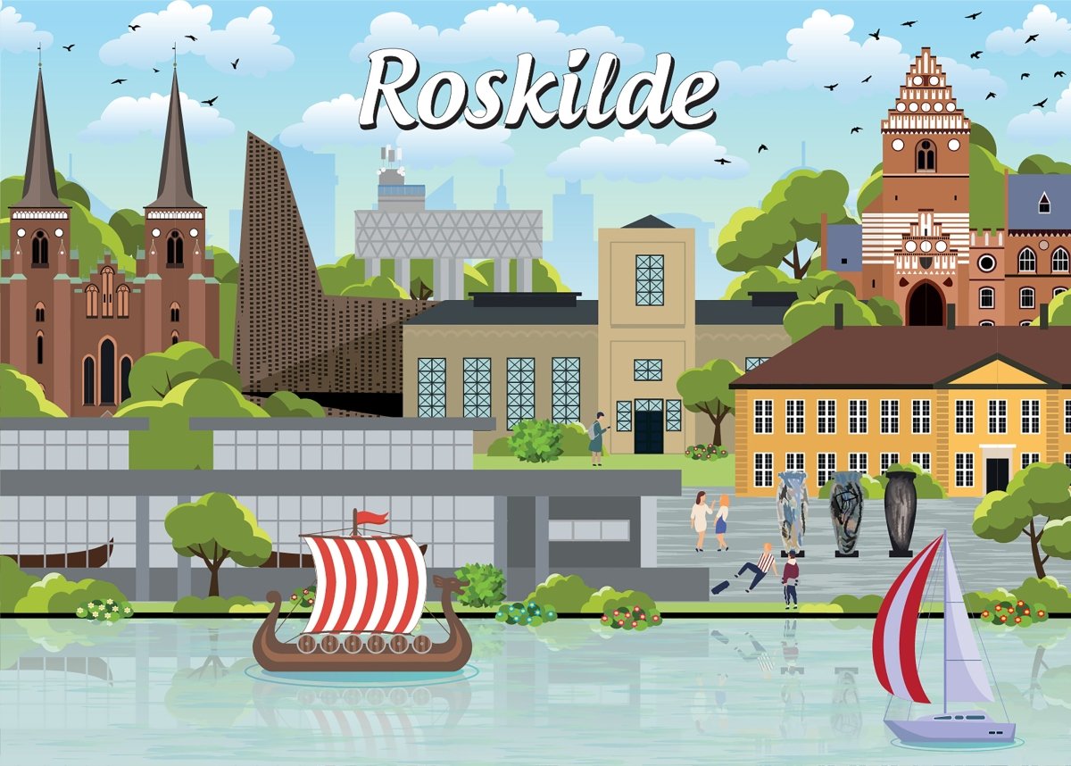 Danske byer: Roskilde, 1000 brikker - Nordisk Spil