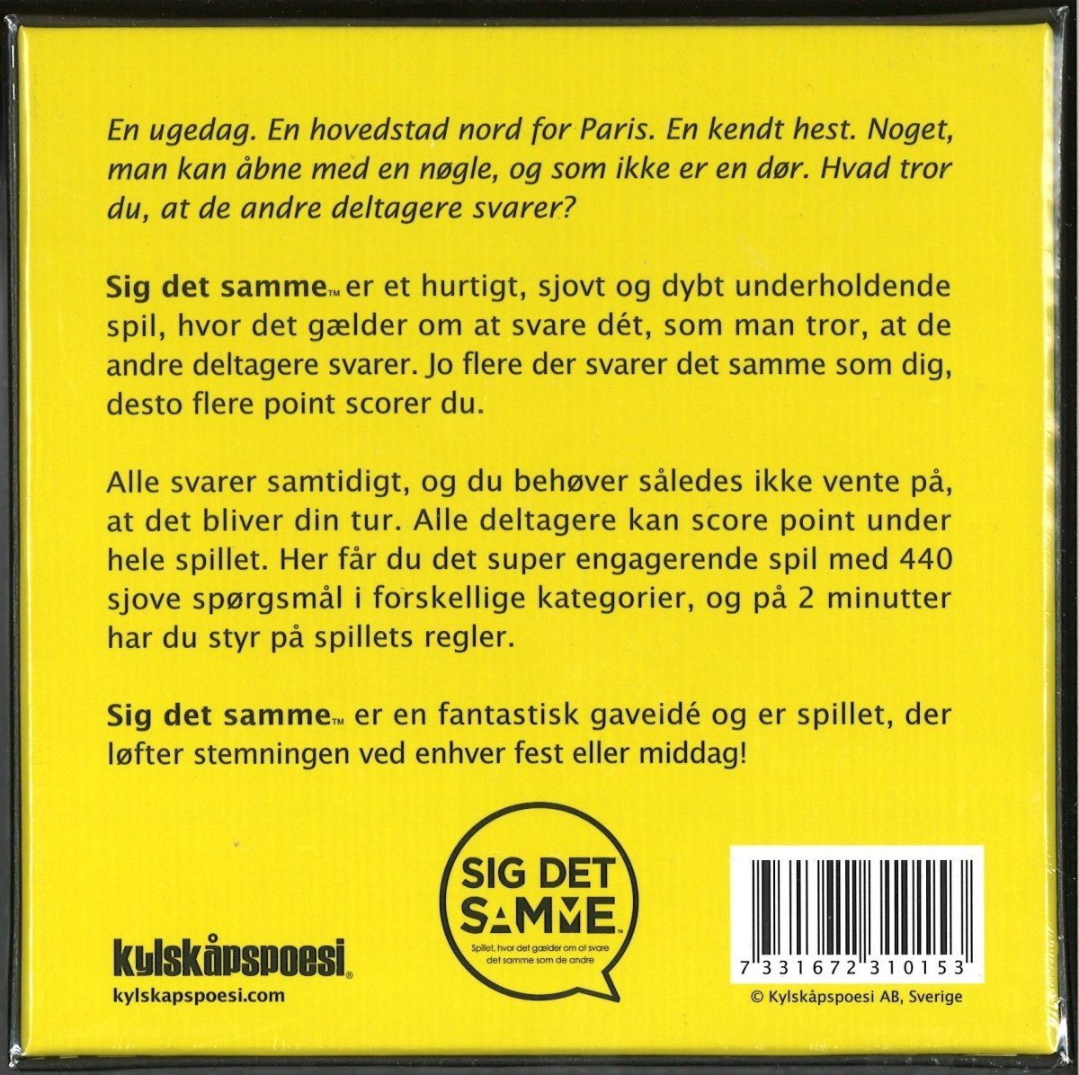 Sig det Samme - Nordisk Spil