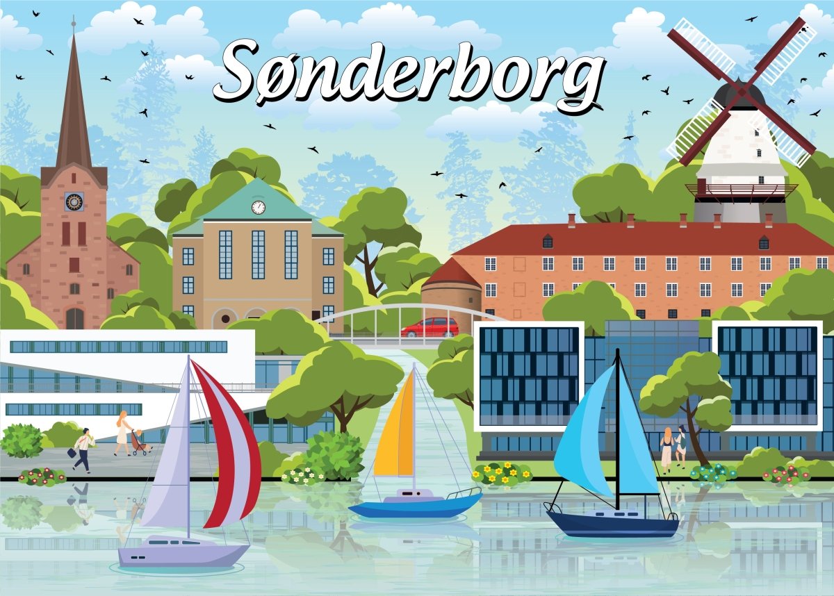 Danske byer: Sønderborg, 1000 brikker - Nordisk Spil