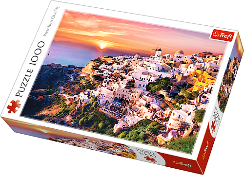 Sunset over Santorini - 1000 Brikker