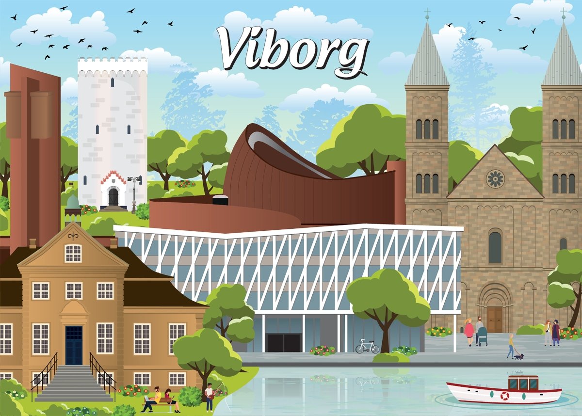 Danske byer: Viborg, 1000 brikker - Nordisk Spil