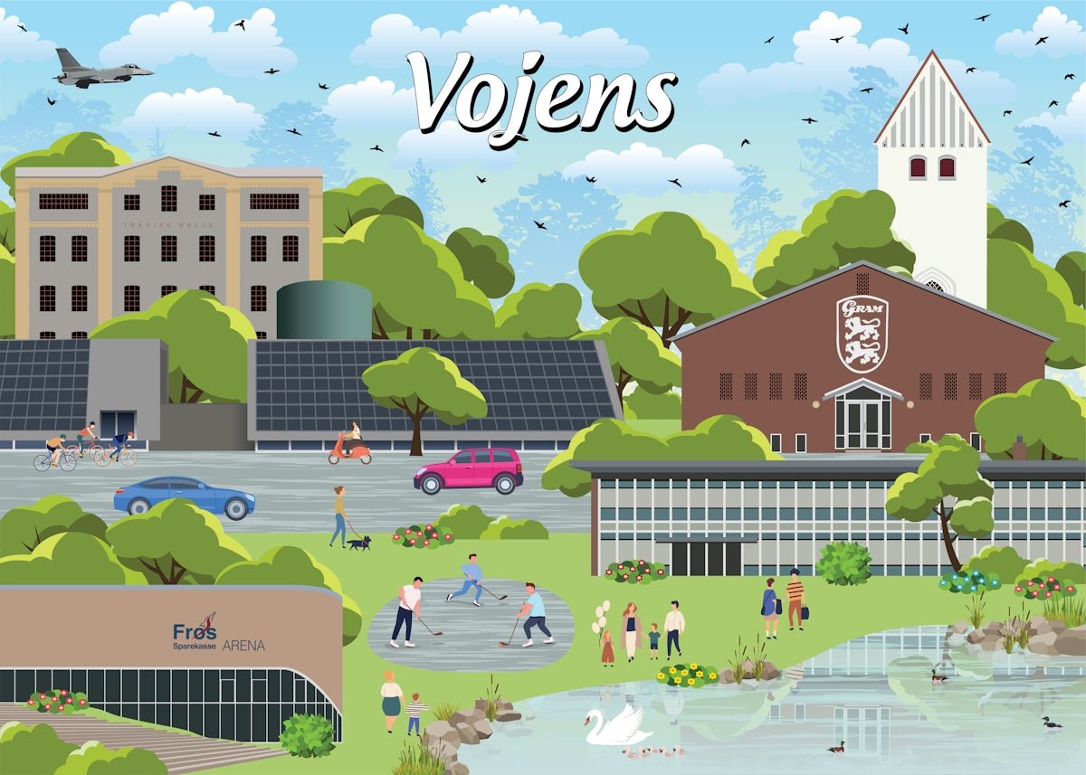 Danske byer: Vojens, 1000 brikker - Nordisk Spil