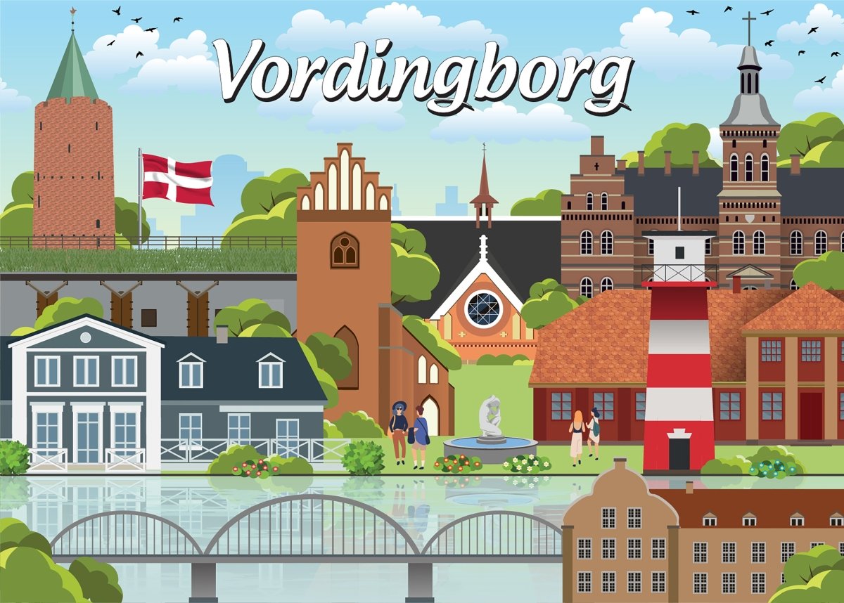 Danske byer: Vordingborg, 1000 brikker - Nordisk Spil