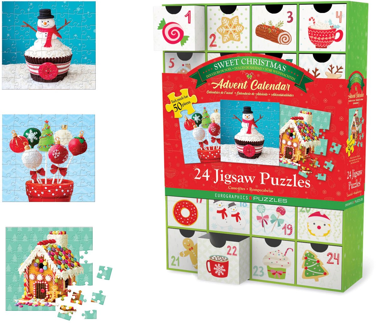Julekalender - Julens godter (24 x 50 brikker) - Nordisk Spil