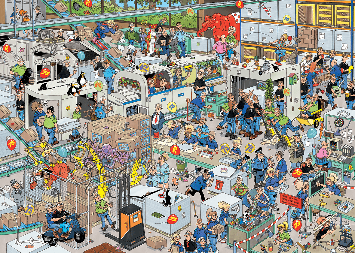 Forviklinger på fabrikken - 1000 brikker - Nordisk Spil