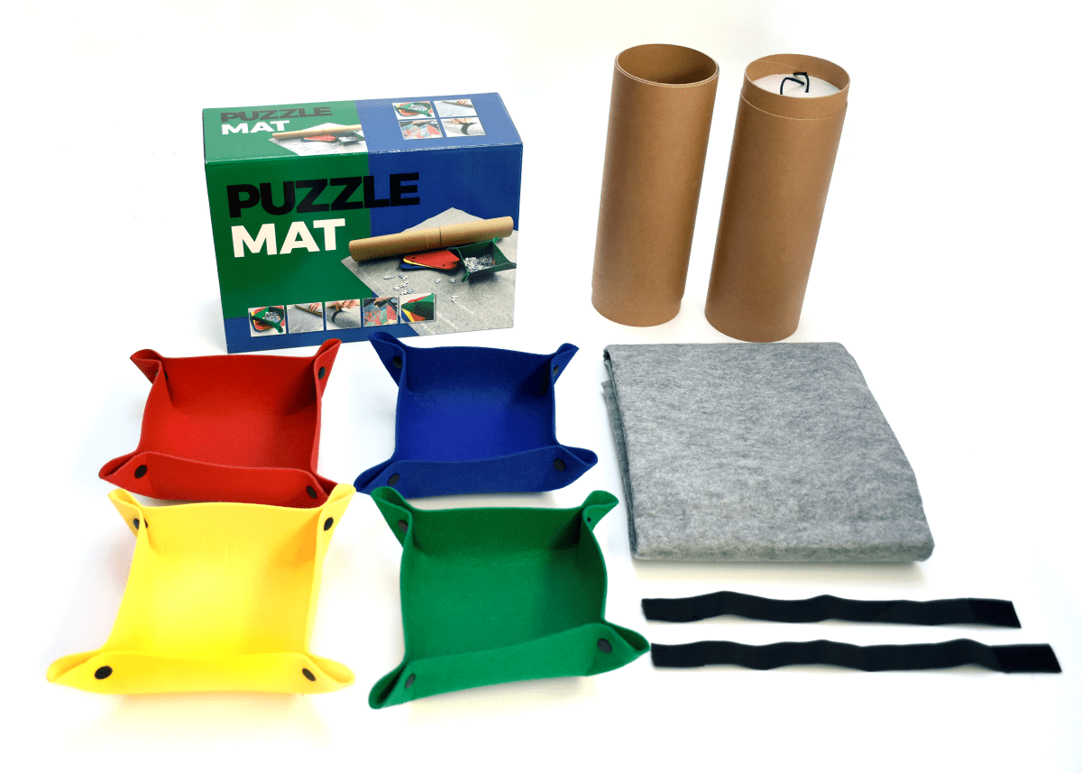 Puslespilsmåtte med sorteringsbakker - op til 1500 brikker - Nordisk Spil