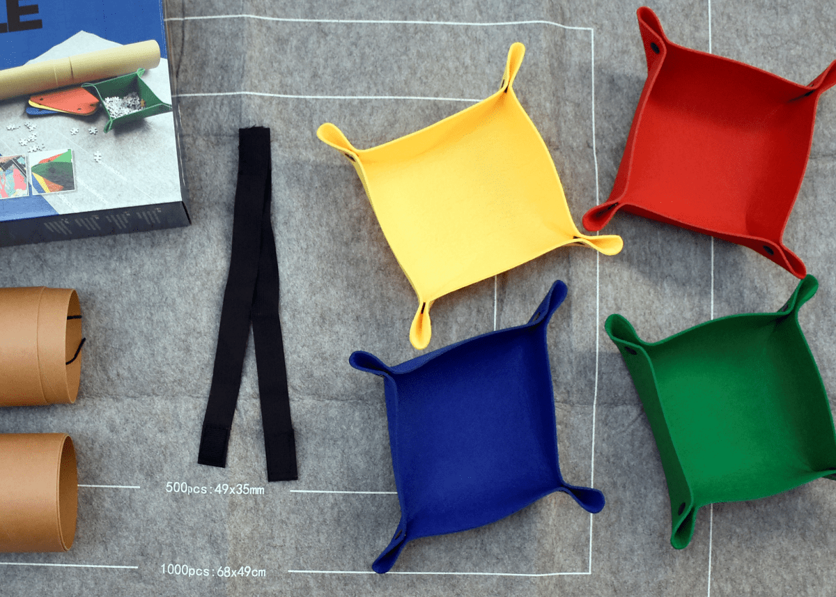 Puslespilsmåtte med sorteringsbakker - op til 1500 brikker - Nordisk Spil