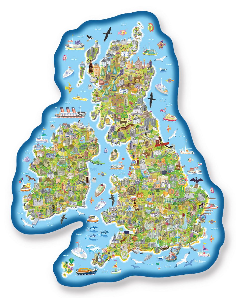 Jigmap - Great Britain & Ireland - 150 XL brikker - Nordisk Spil