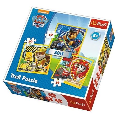 Paw Patrol 3 - i - 1 - 20/36/50 brikker - Nordisk Spil
