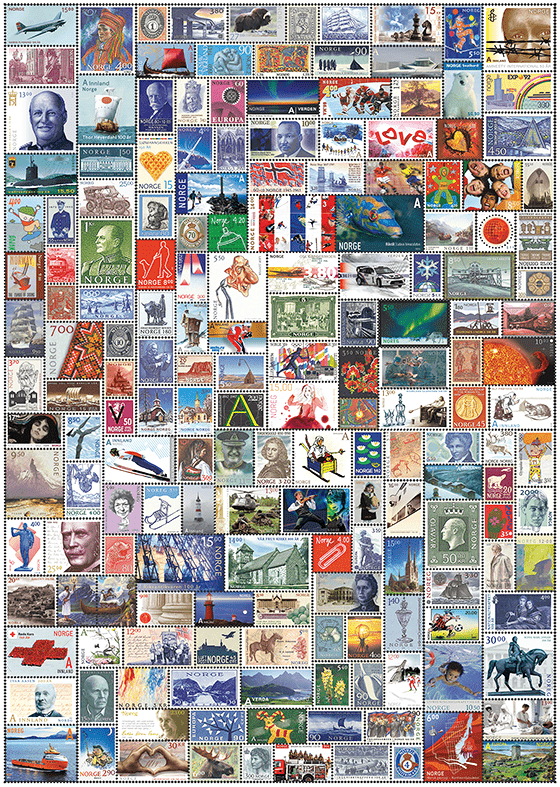 Stamps of Norway - 1000 brikker - Nordisk Spil