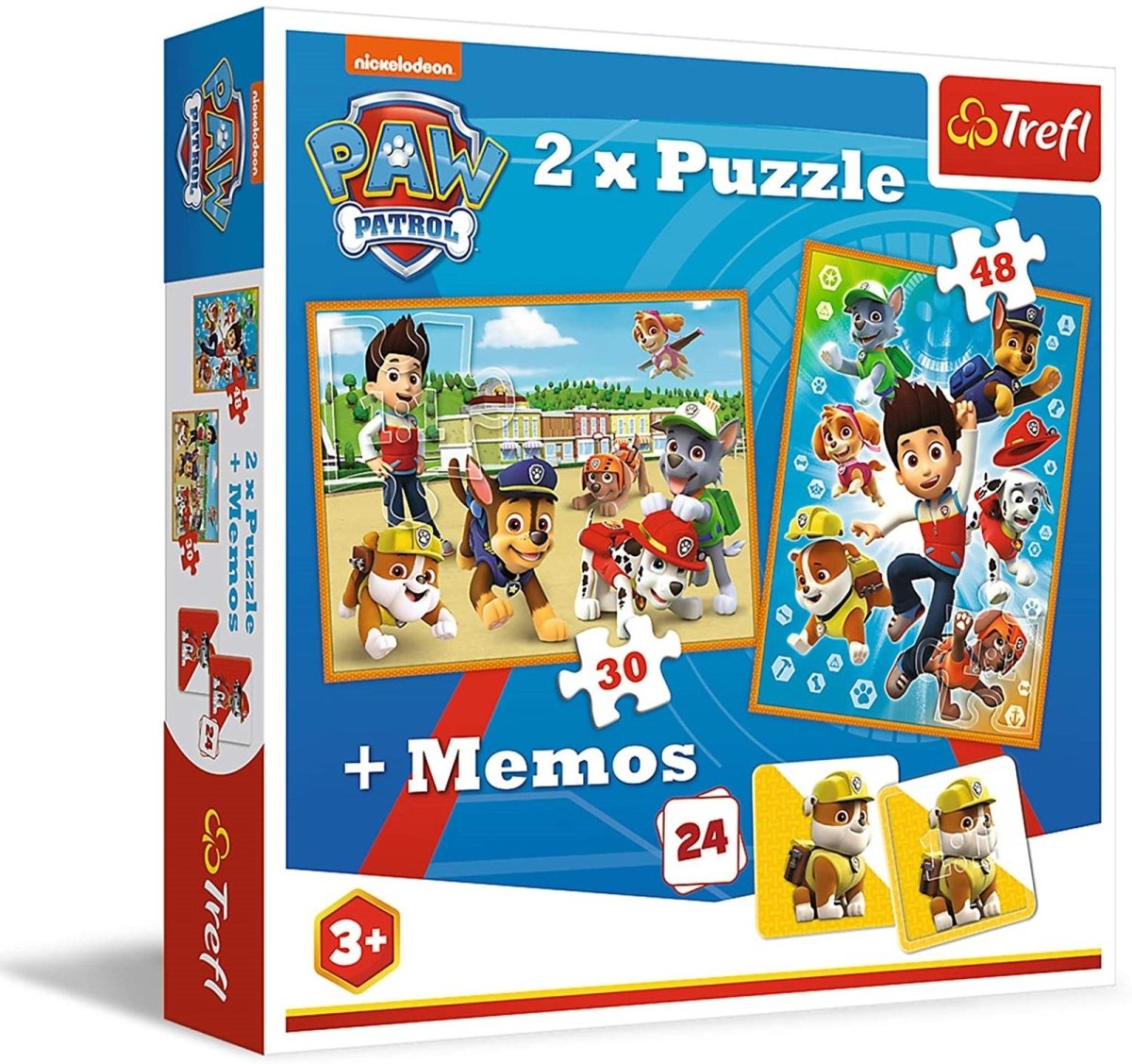 2i1 + Memos - Paw patrol - 30+48 Brikker - Nordisk Spil