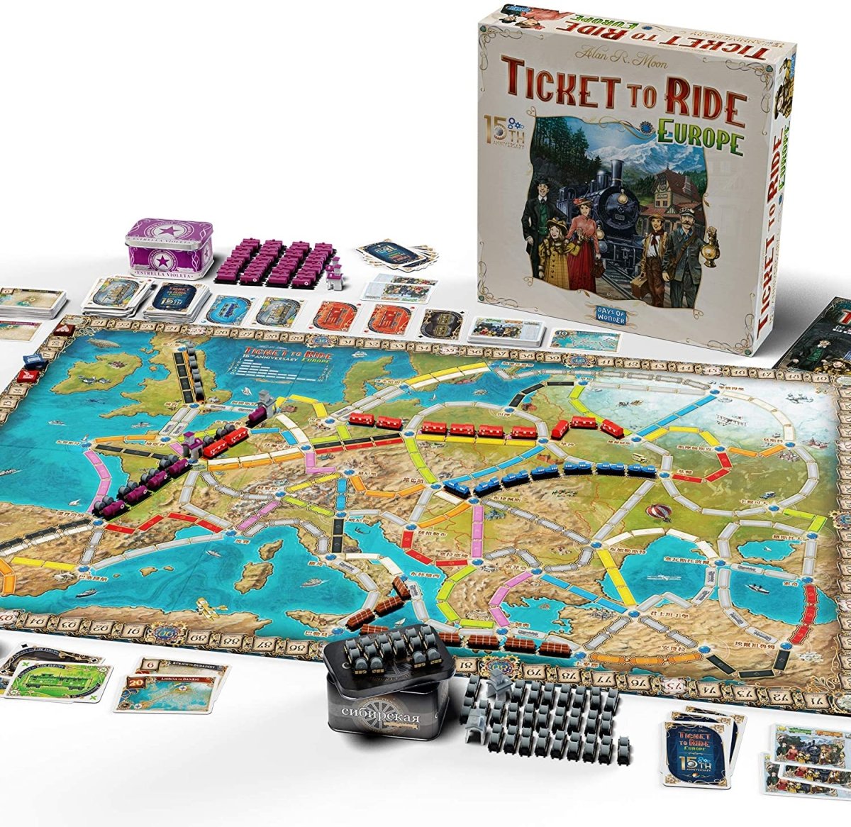 Ticket to Ride: Europe 15th anniversary edition - Engelsk - Nordisk Spil